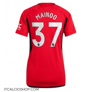 Manchester United Kobbie Mainoo #37 Prima Maglia Femmina 2023-24 Manica Corta